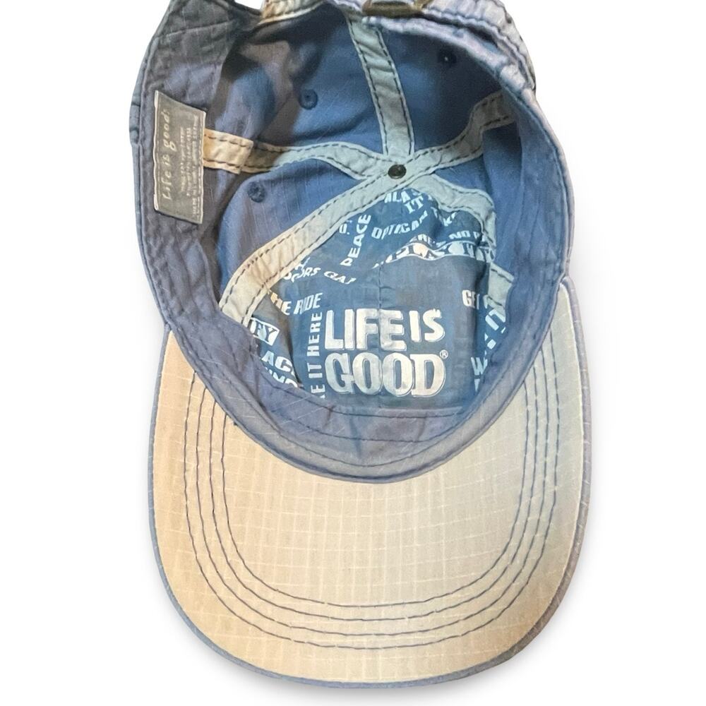 Life Is Good Enjoy The Ride Blue Ripstop Adjustable Hat Baseball Cap Unisex - Picture 7 of 11